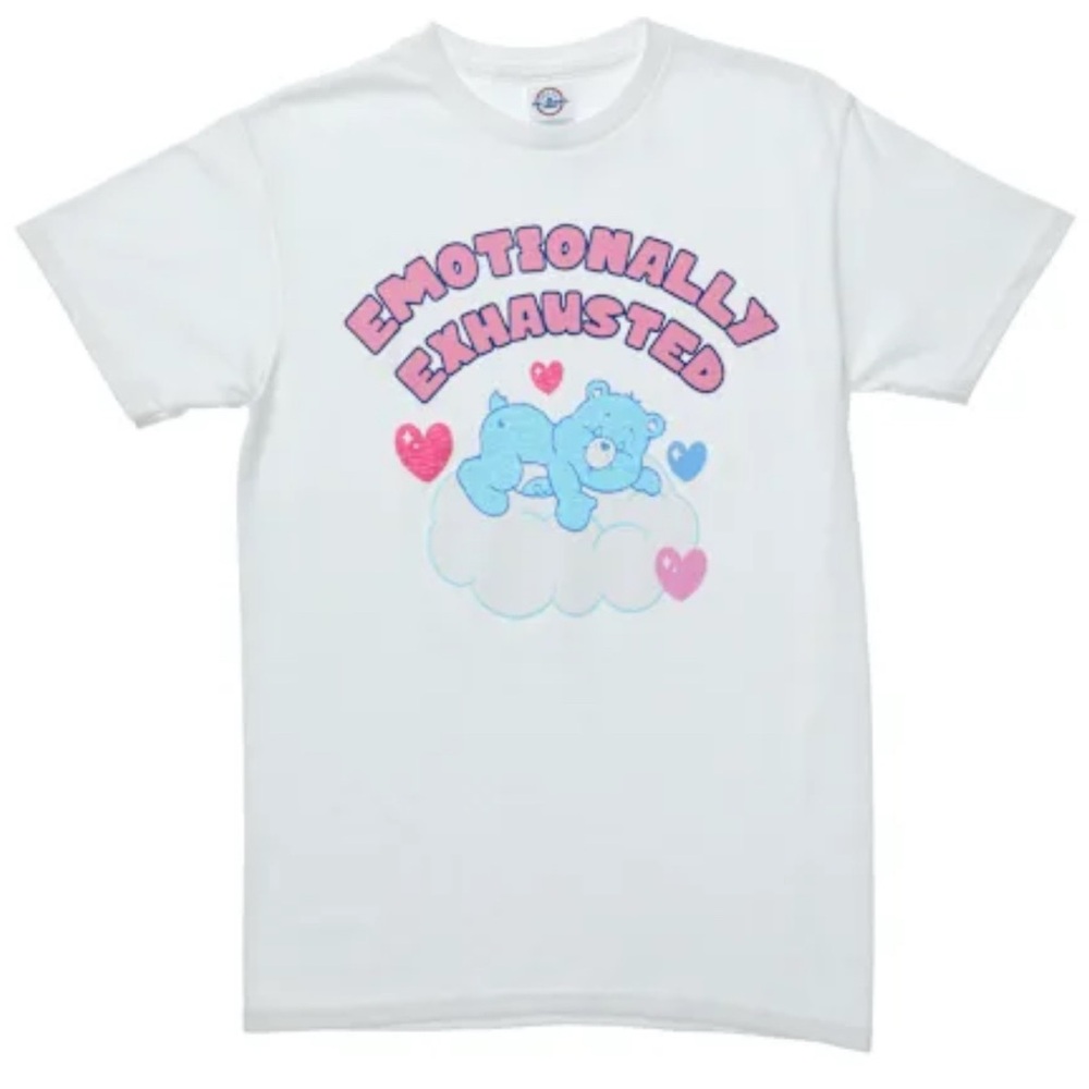 Care Bears Emotionally Exhausted graphic tee shirt NWT